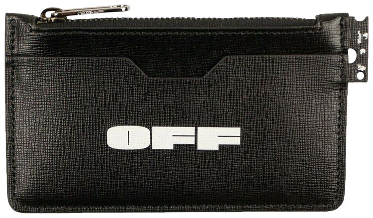 Off White Logo Zip Cardholder BlackWhite