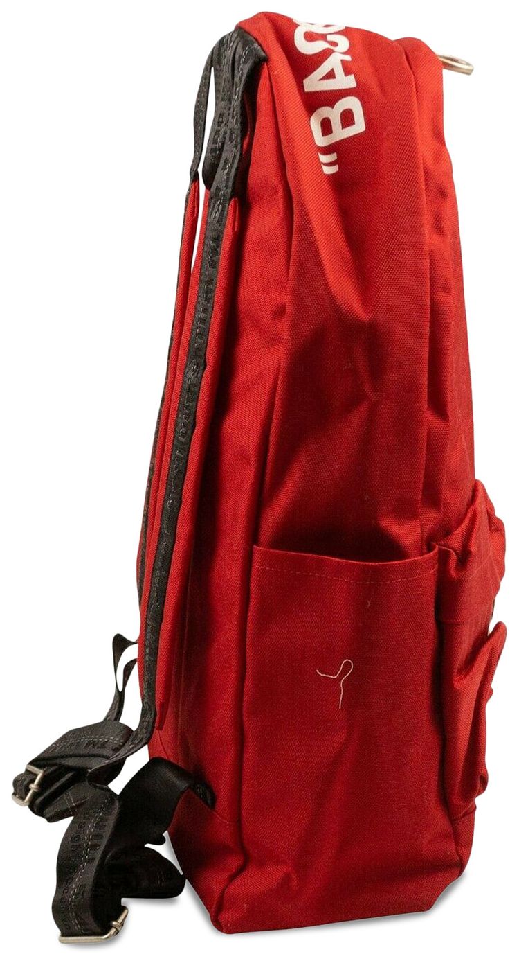 Off White Quote Logo Backpack Orange