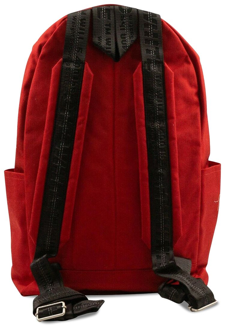 Off White Quote Logo Backpack Orange