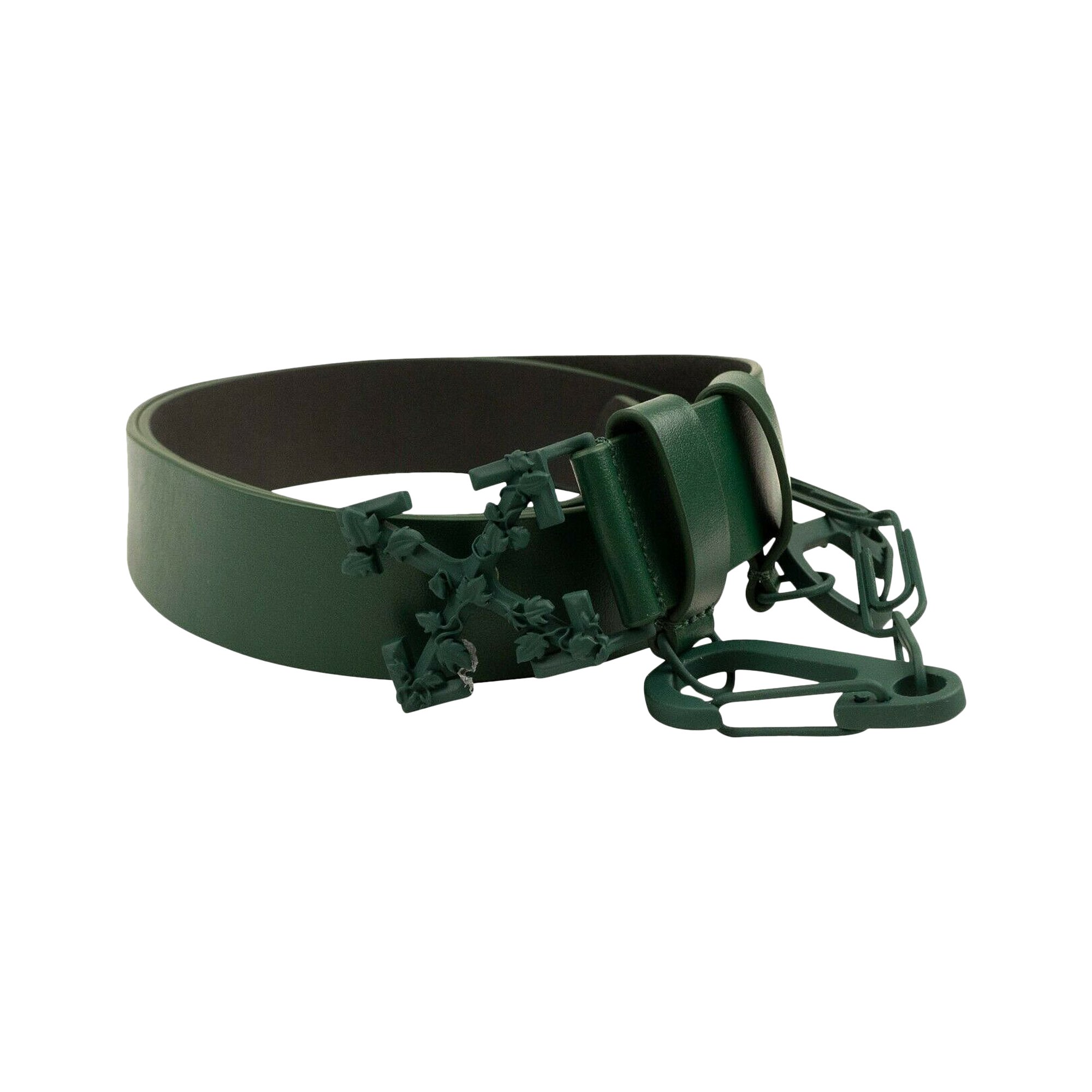 Buy Off-White Leather Chain Belt 'Dark Green