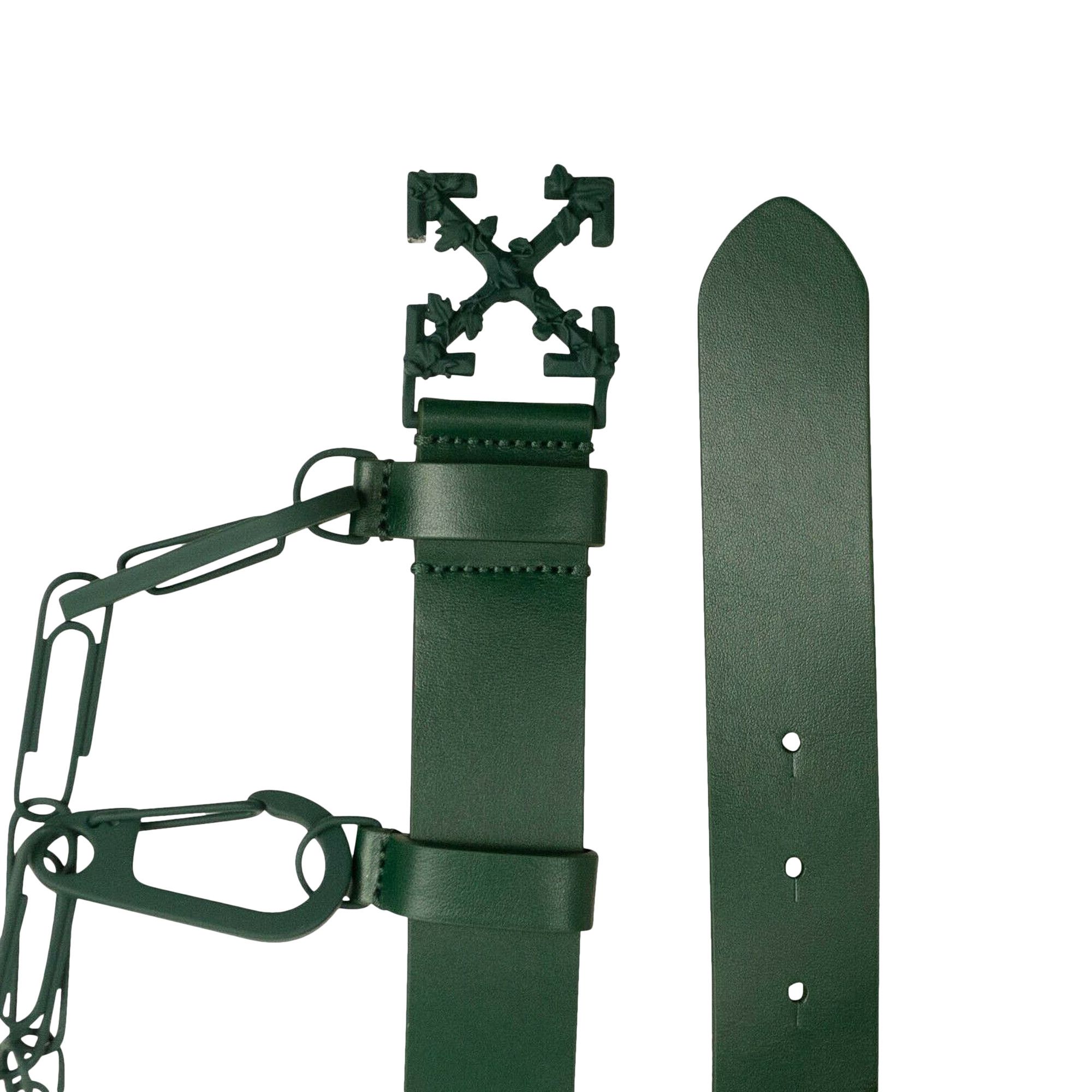 Buy Off-White Leather Chain Belt 'Dark Green
