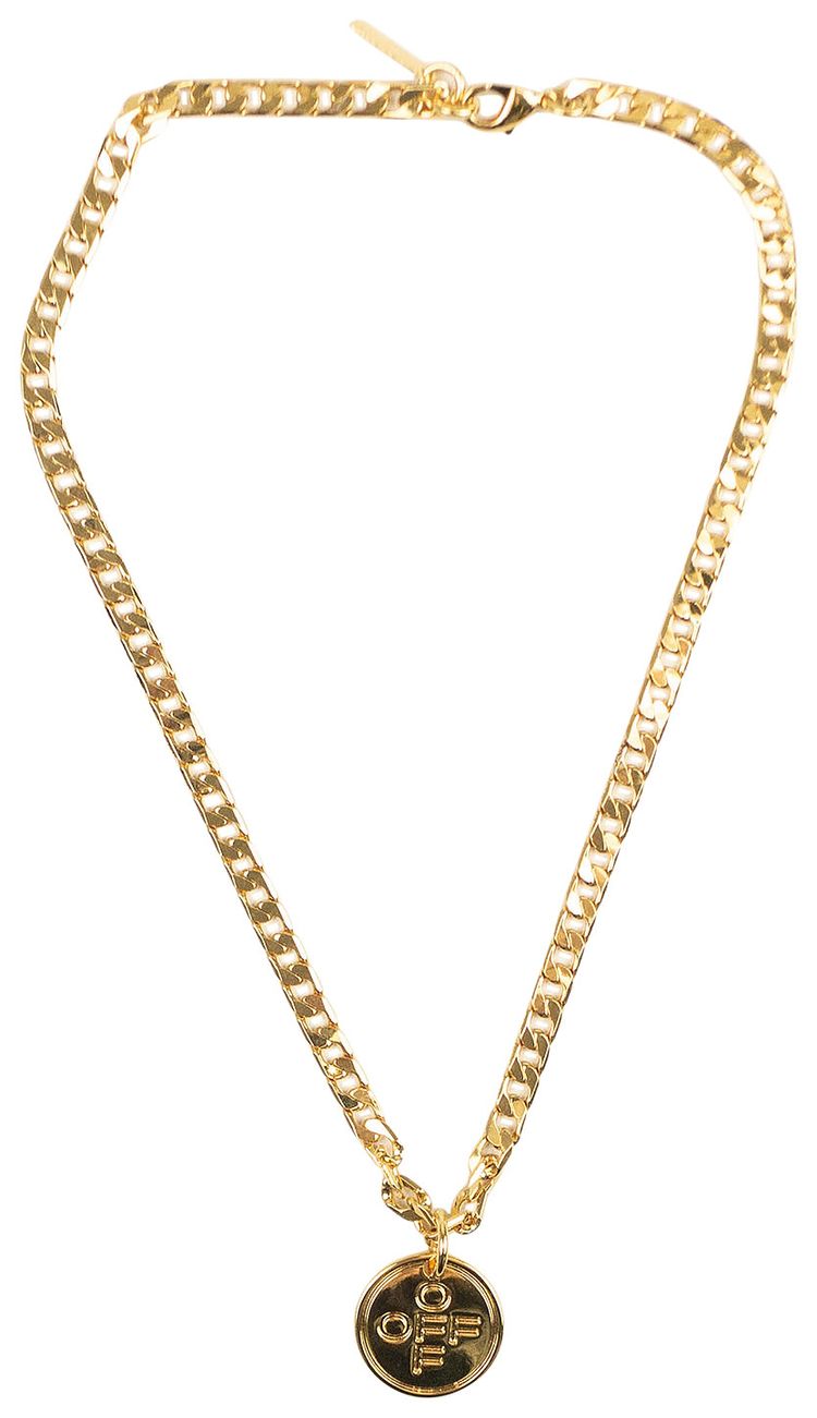 Off White Cross Logo Necklace Gold