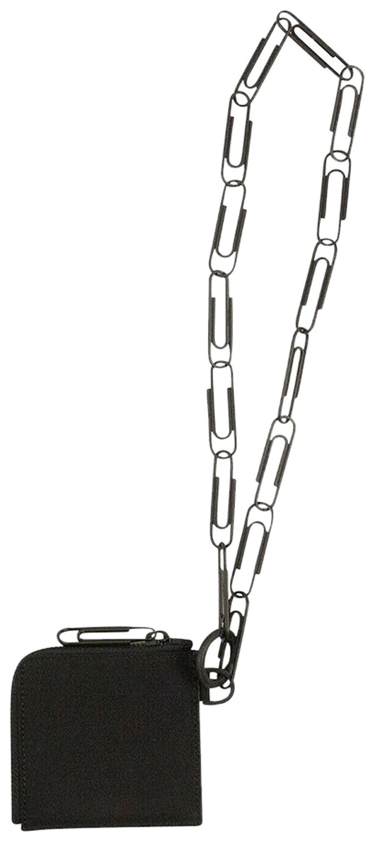 Off White Logo Zip Chain Wallet Black