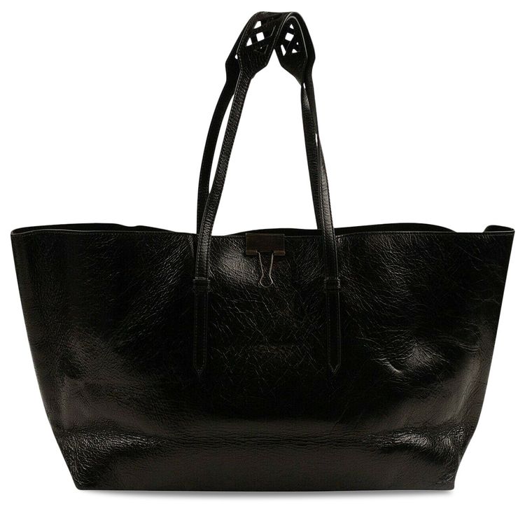Off White Binder Shopper Tote Bag Black