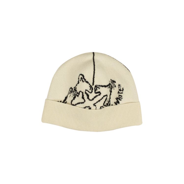 Off White Arrow Logo Beanie White