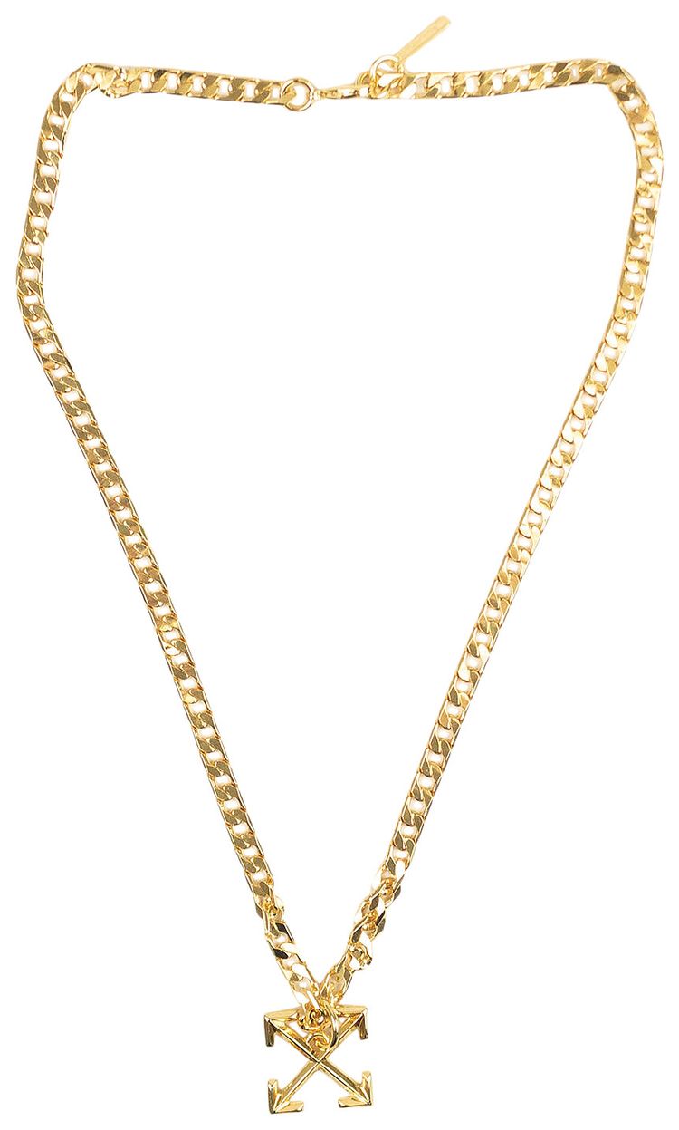 Off White Arrow Logo Necklace Gold