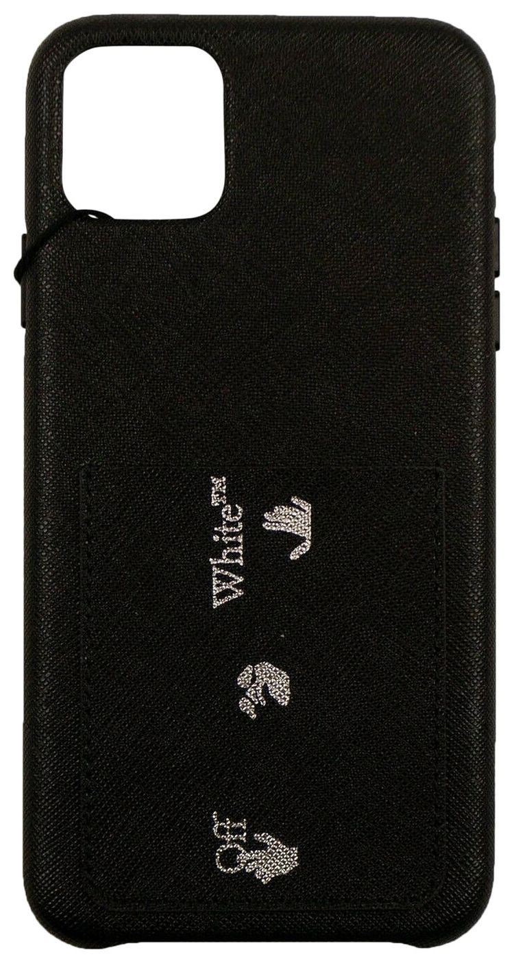 Off White Saffiano iPhone 11 Pro Case Black