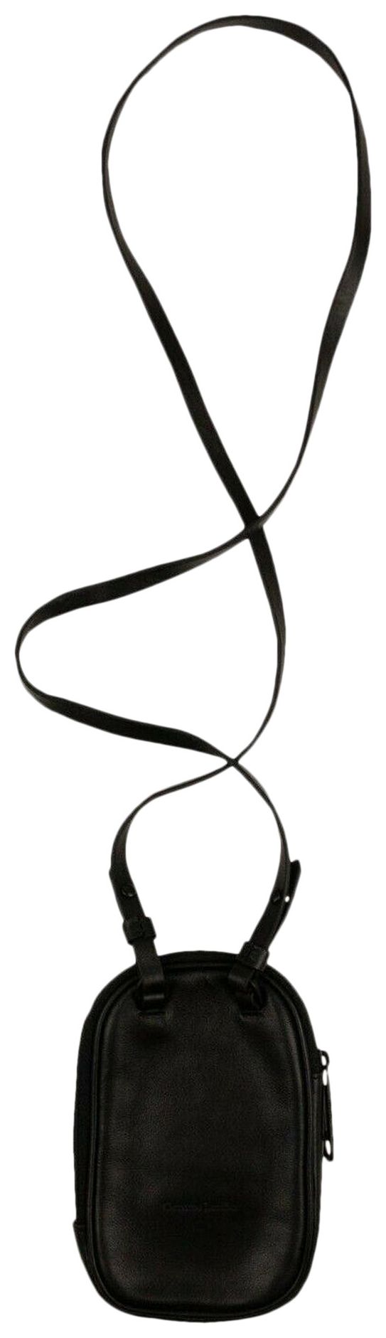 Off White Leather Logo iPhone Holder Black