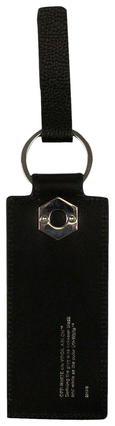 Off White Diag Stripe Key Chain Black