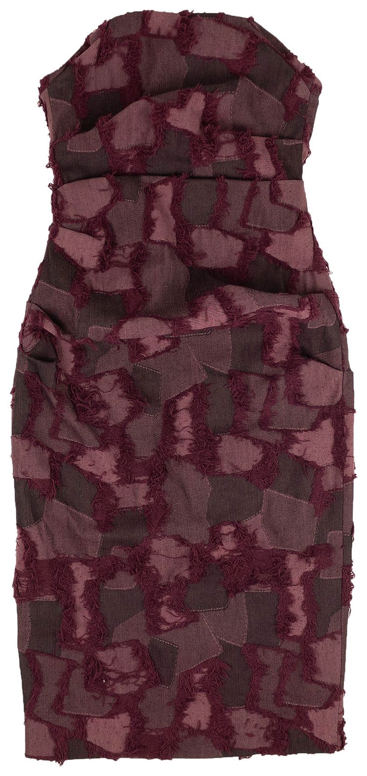 Palm Angels Patched Strapless Dress Maroon
