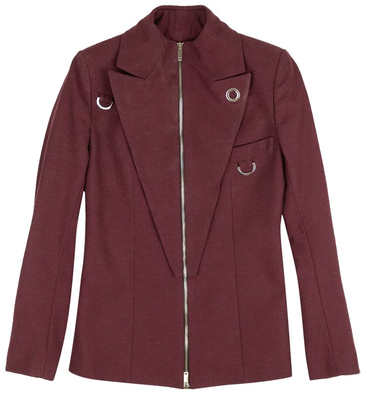 Palm Angels Zip Up Blazer Jacket Red