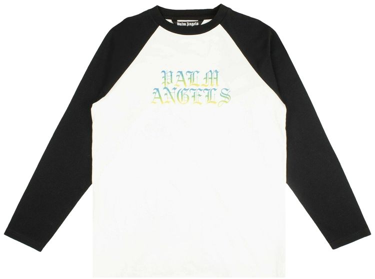 Palm Angels Hue Gothic Vintage Logo T Shirt WhiteBlack
