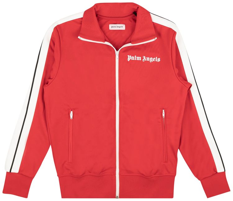 Palm Angels Classic Zip Up Track Jacket RedWhite