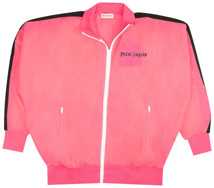 Palm Angels Loose Fit Zip Up Track Jacket Hot Pink