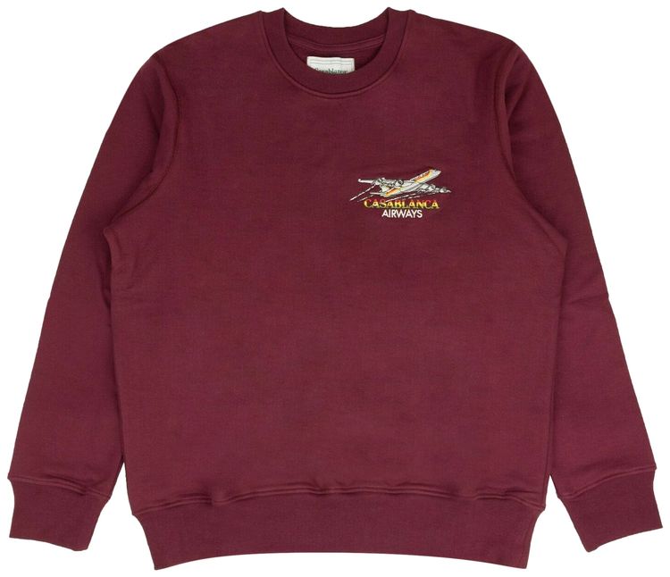 Casablanca Casa Airways Embroidered Crewneck Bordeaux