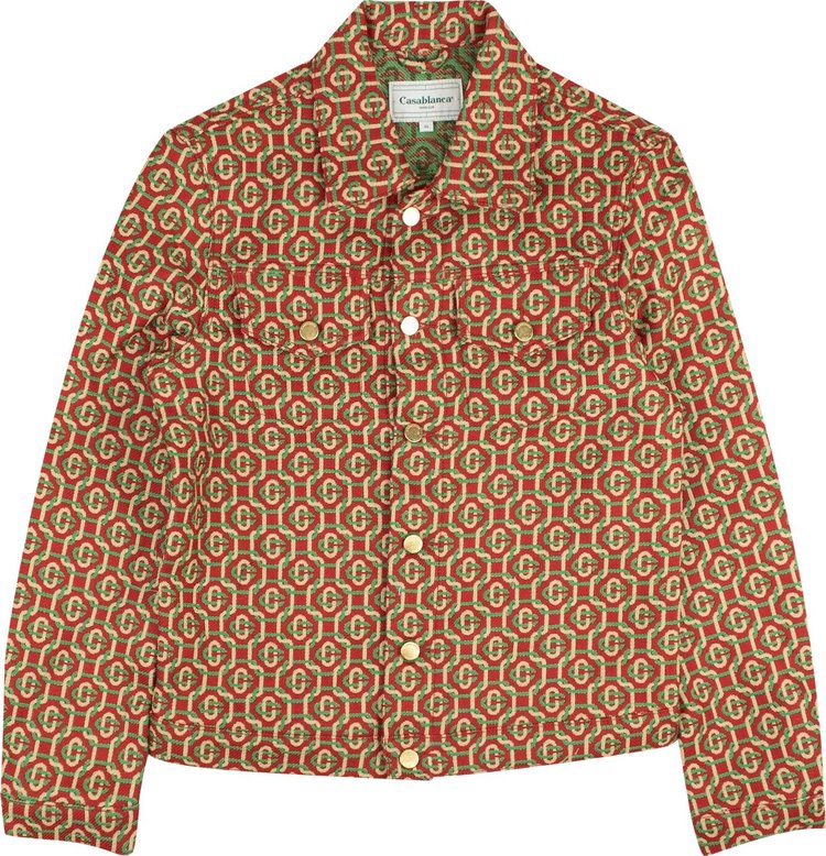 Buy Casablanca Wool Denim Jacket 'Red/Green' - MS21 JK 003 RED - Multi ...