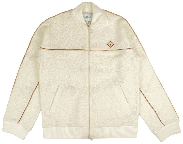 Casablanca Rainbow Piped Terry Track Jacket Ecru