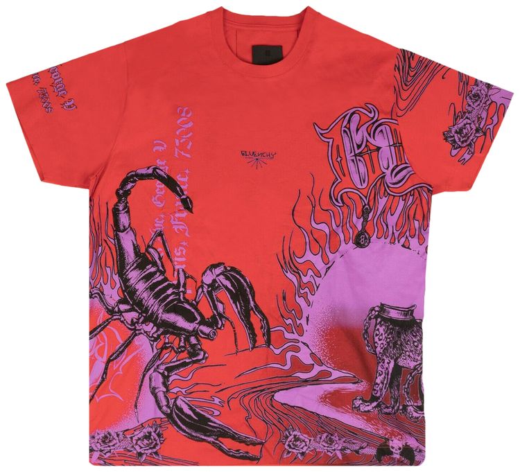 Givenchy Ultra Short Sleeve Oversized T Shirt Red