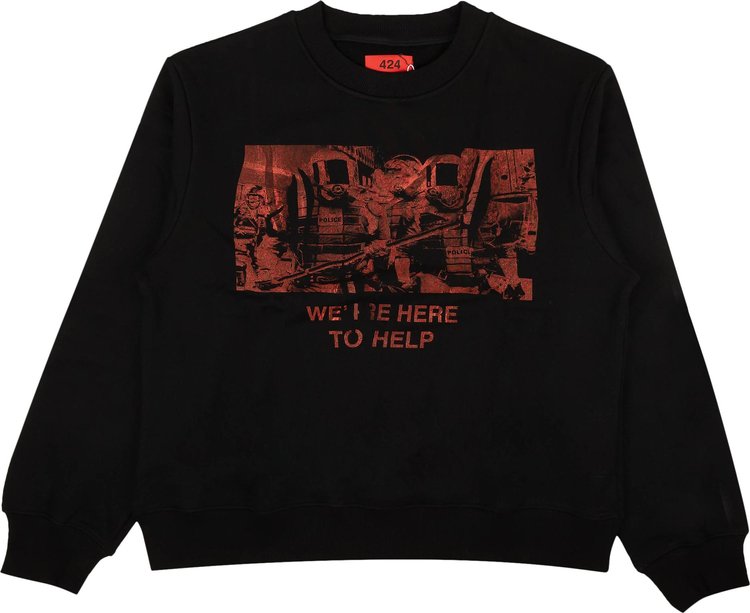 424 Here To Help Crewneck Sweatshirt Black