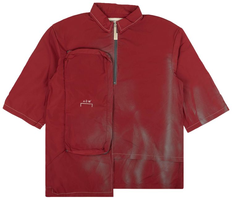 424 Half Zip Short Sleeve Shirt Red