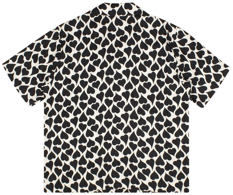 Amiri Love Hearts Bowling Shirt BlackWhite