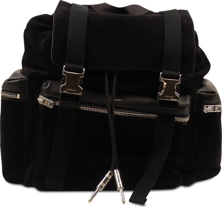 Amiri Velvet Rucksack Backpack Black