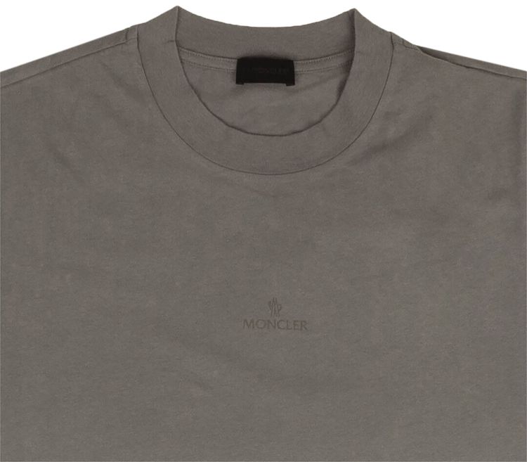 Moncler Dotted Long Sleeve Logo T Shirt Grey