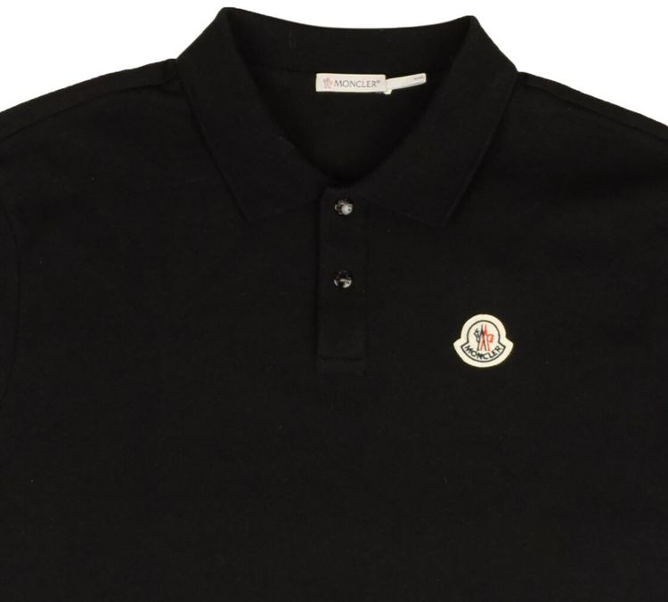 Moncler Logo Patch Short Sleeve Polo Black