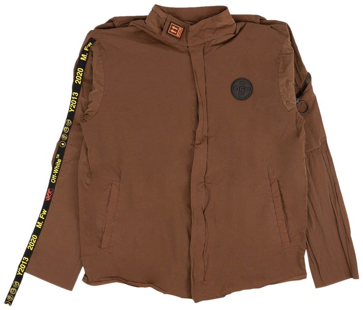Off White Pocket Track Top Brown