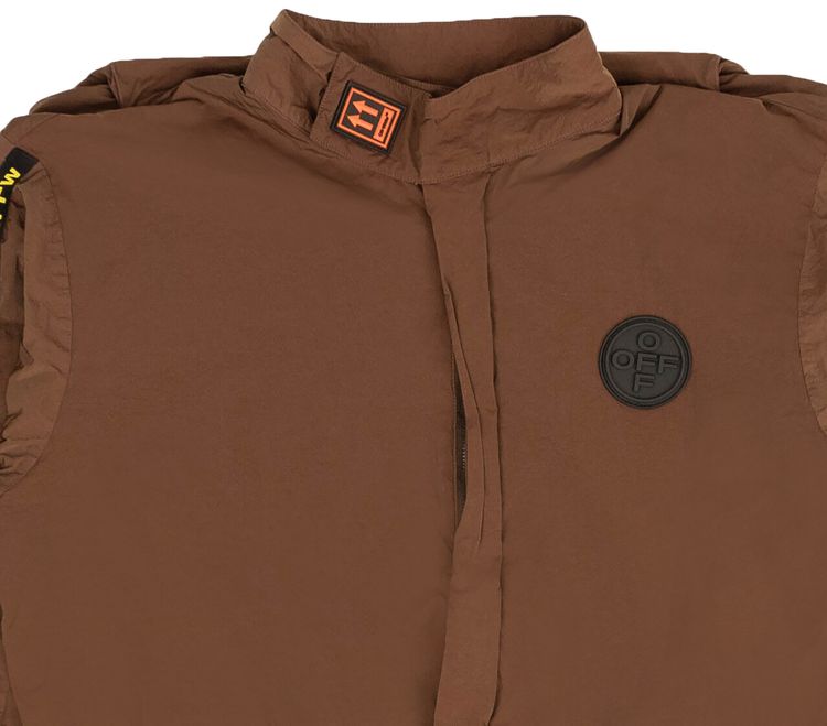 Off White Pocket Track Top Brown