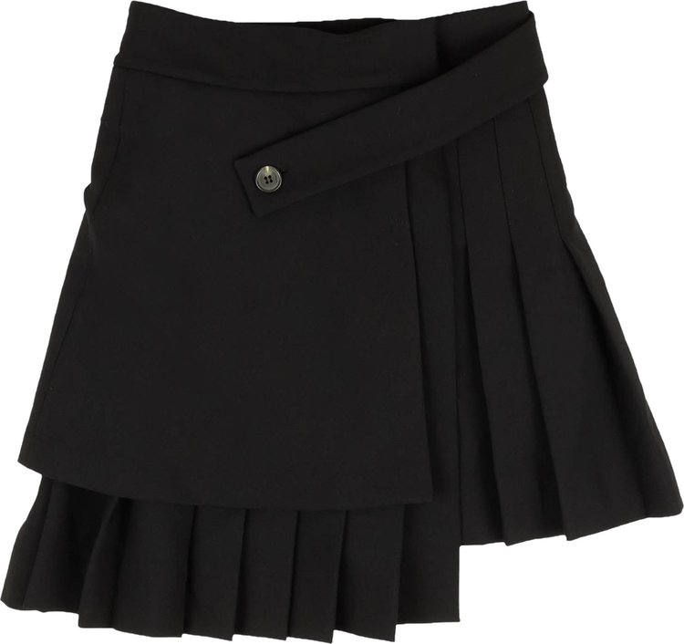 Off-White Assymetric Plisse Skirt 'Black'