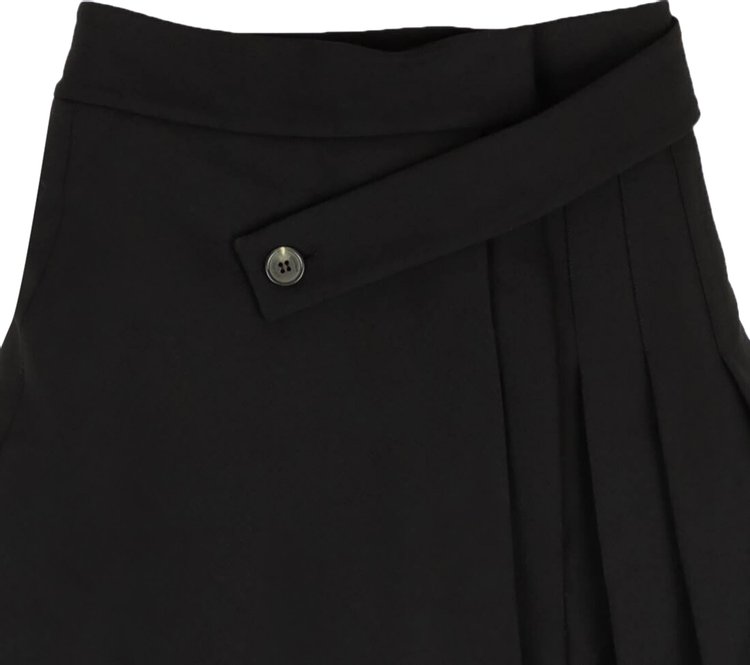 Off White Assymetric Plisse Skirt Black