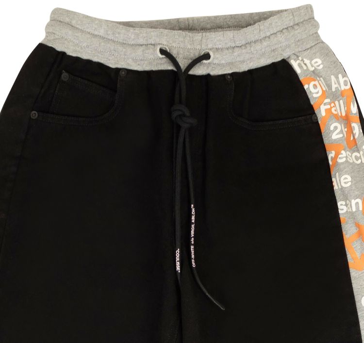 Off White Denim Sweatpant Jeans Black