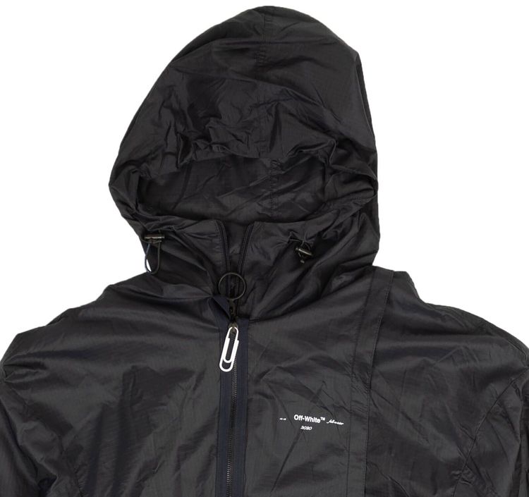 Off White Paper Clip Zip Windbreaker Black