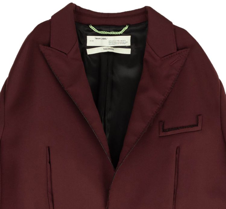 Off White Oversized Blazer Jacket Maroon