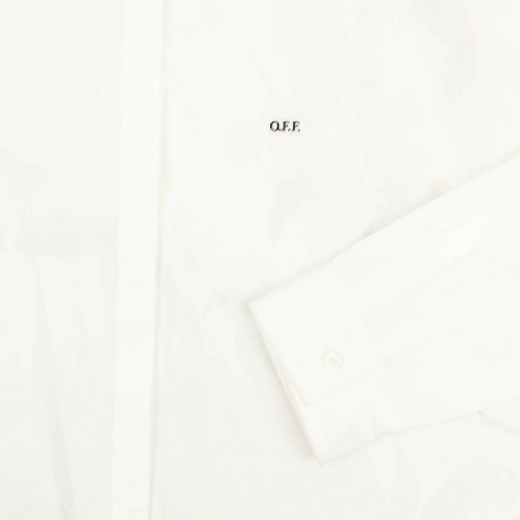 Off White Floral Print Cropped Shirt White