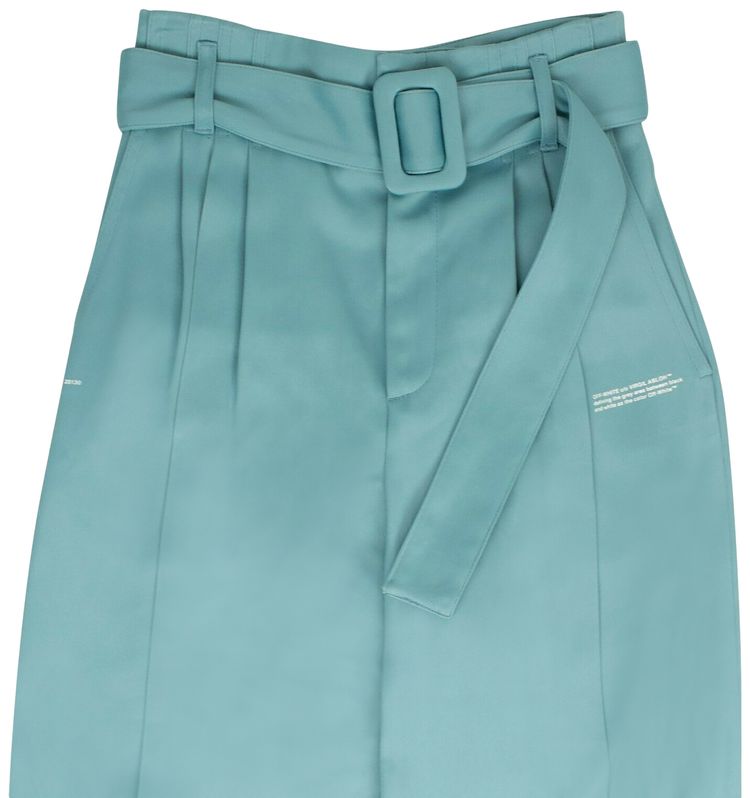 Off White Front Pleats Pants Blue