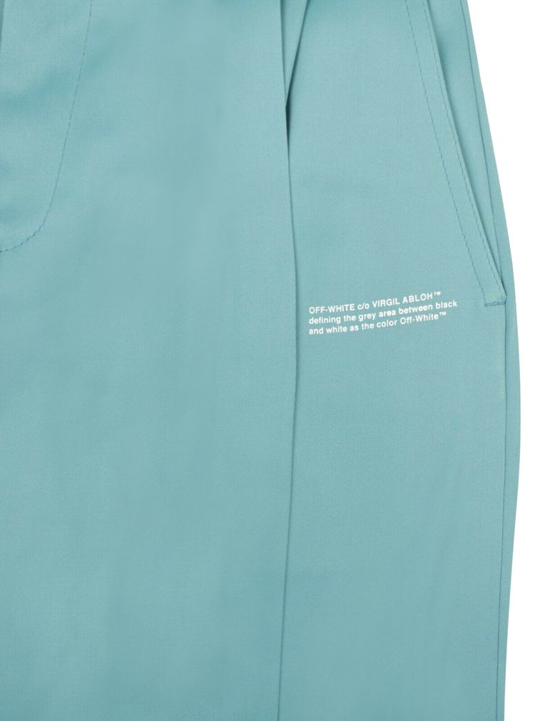 Off White Front Pleats Pants Blue