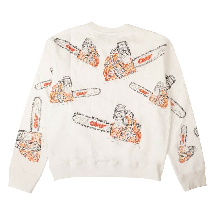 Off White Chainsaw Sweatshirt White