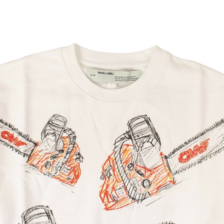 Off White Chainsaw Sweatshirt White