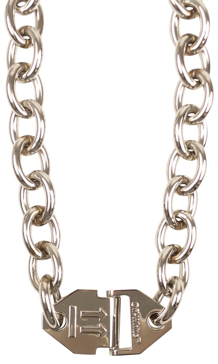 Off White Chain Link Necklace Silver
