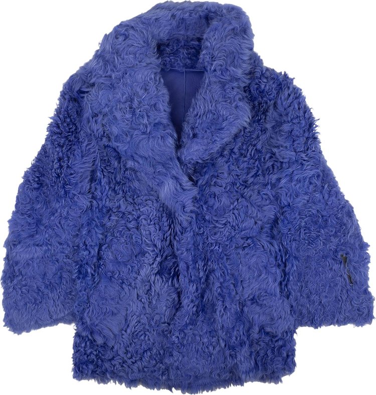 Off-White Shearling Fur Coat 'Blue'