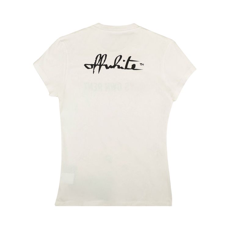 Off White Pays Rent Fitted T Shirt White