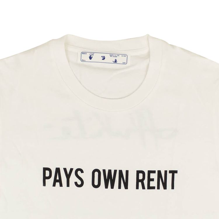 Off White Pays Rent Fitted T Shirt White