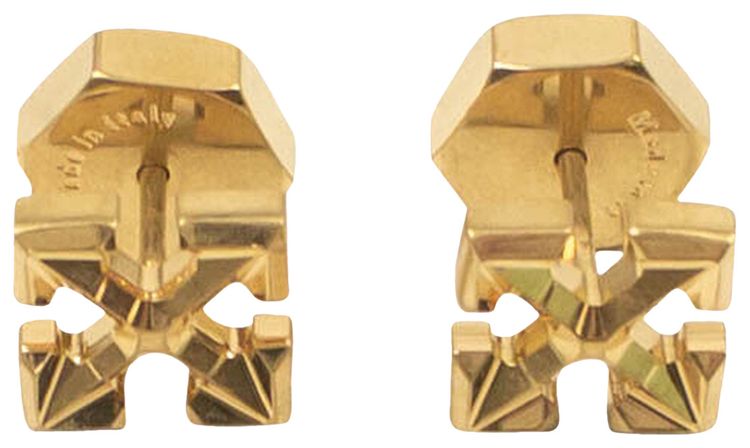 Off White Extra Small Arrow Earrings Gold