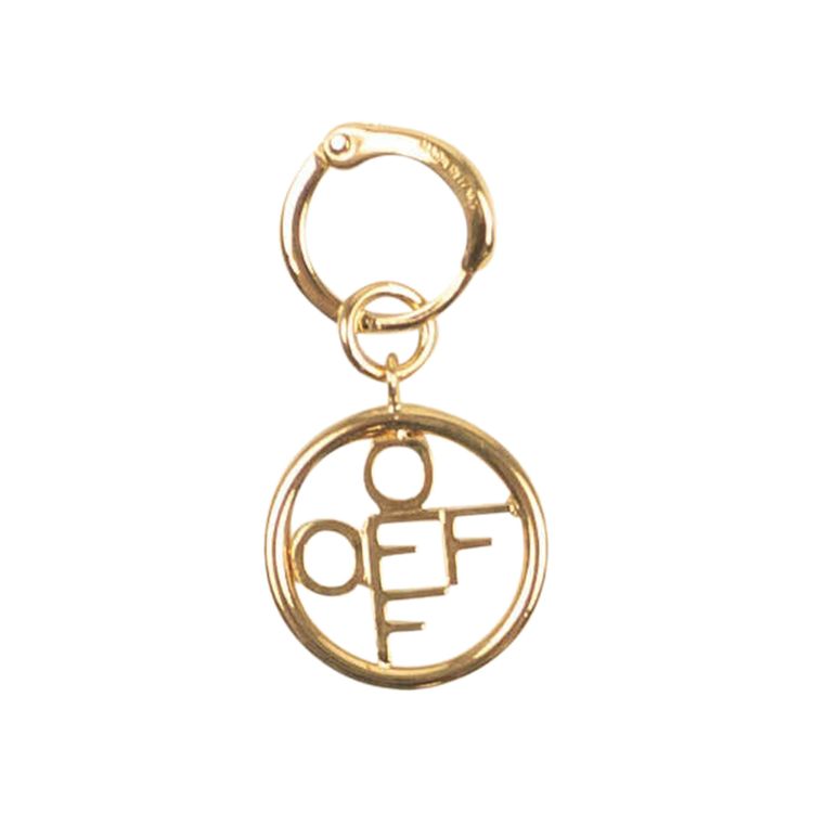 Off White Cross Circle Logo Earring Gold