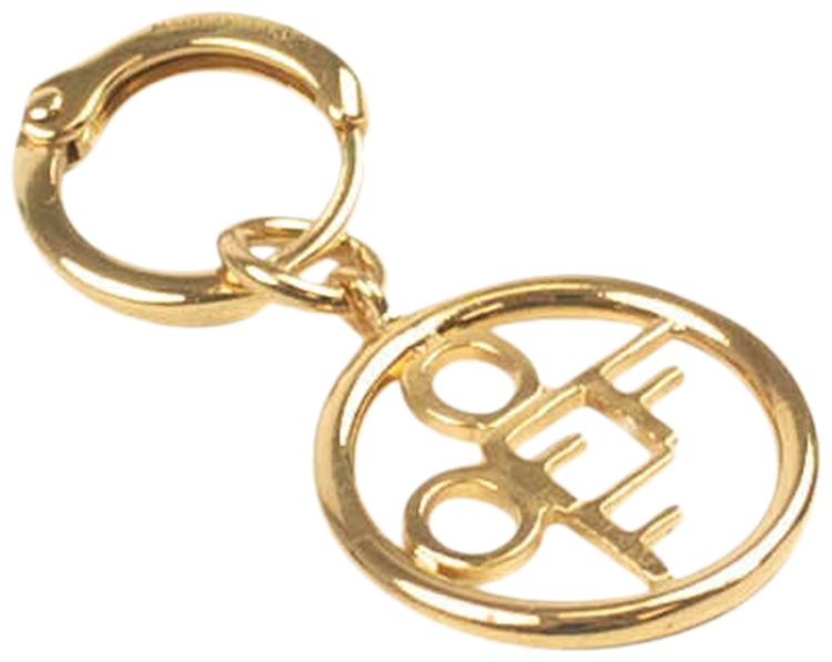 Off White Cross Circle Logo Earring Gold