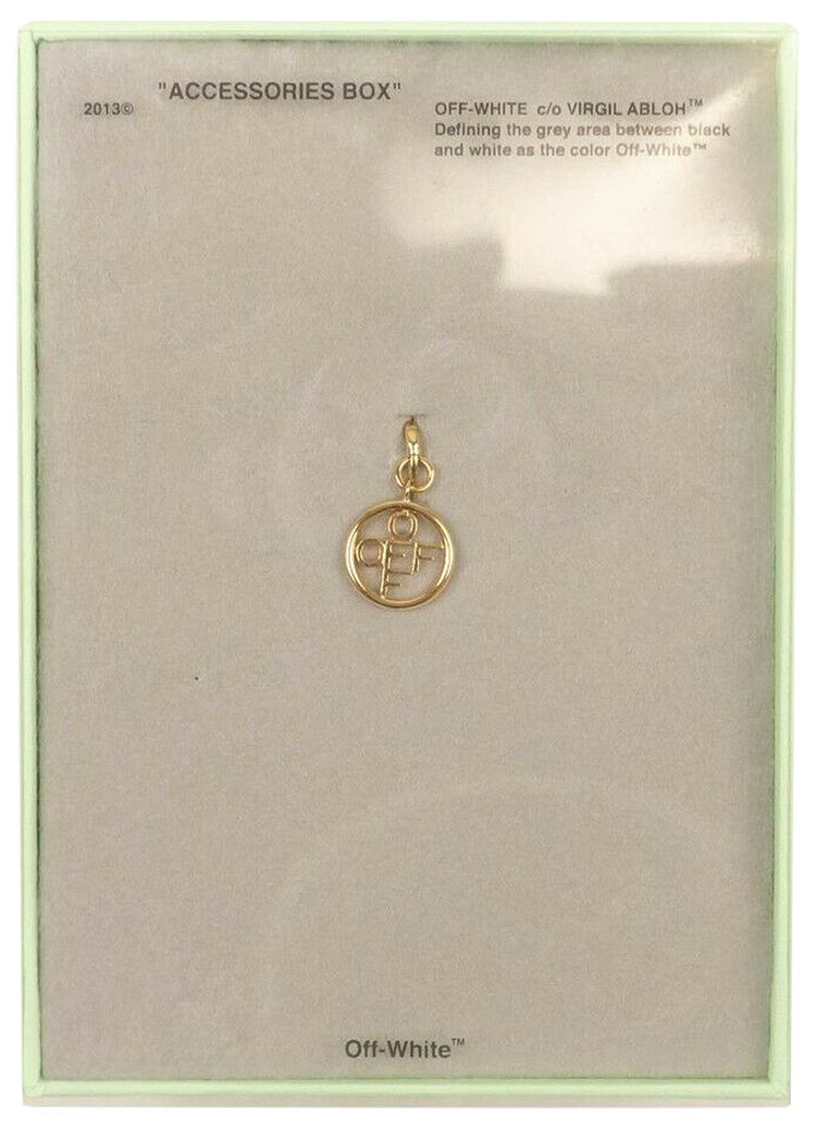 Off White Cross Circle Logo Earring Gold