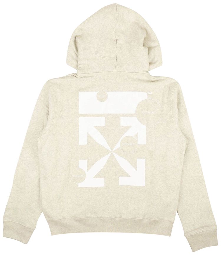 Off White Cut Here Slim Zip Hoodie Grey