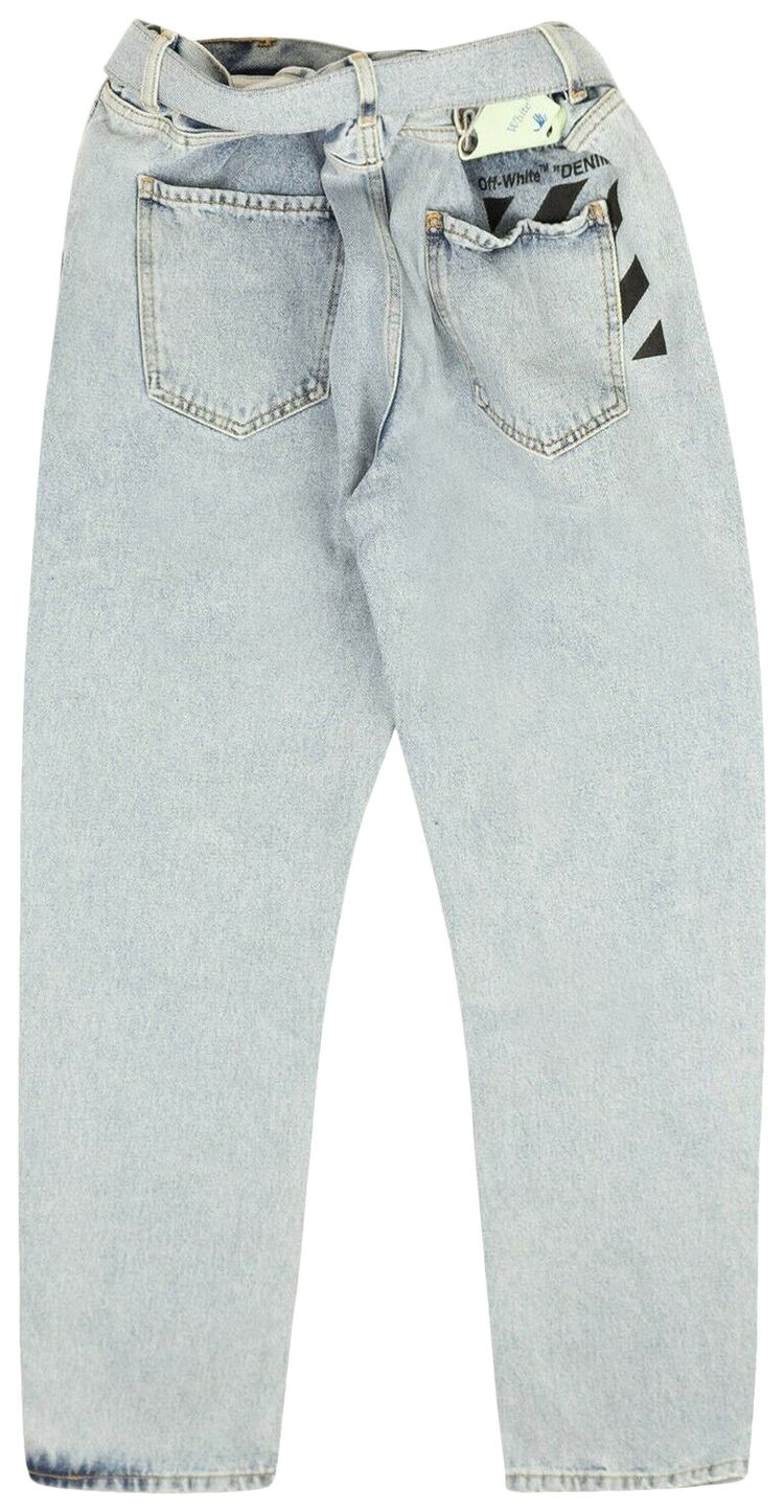 Off White Stripe Low Crotch Jean BlueBlack